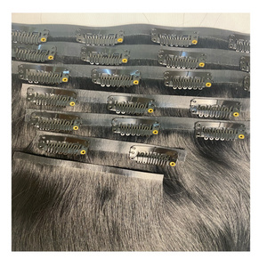 2024 Narrow Edge Skin Weft Clip In hair extensions easy installation clip sets high quality human hair Invisible Clip Indian Hai