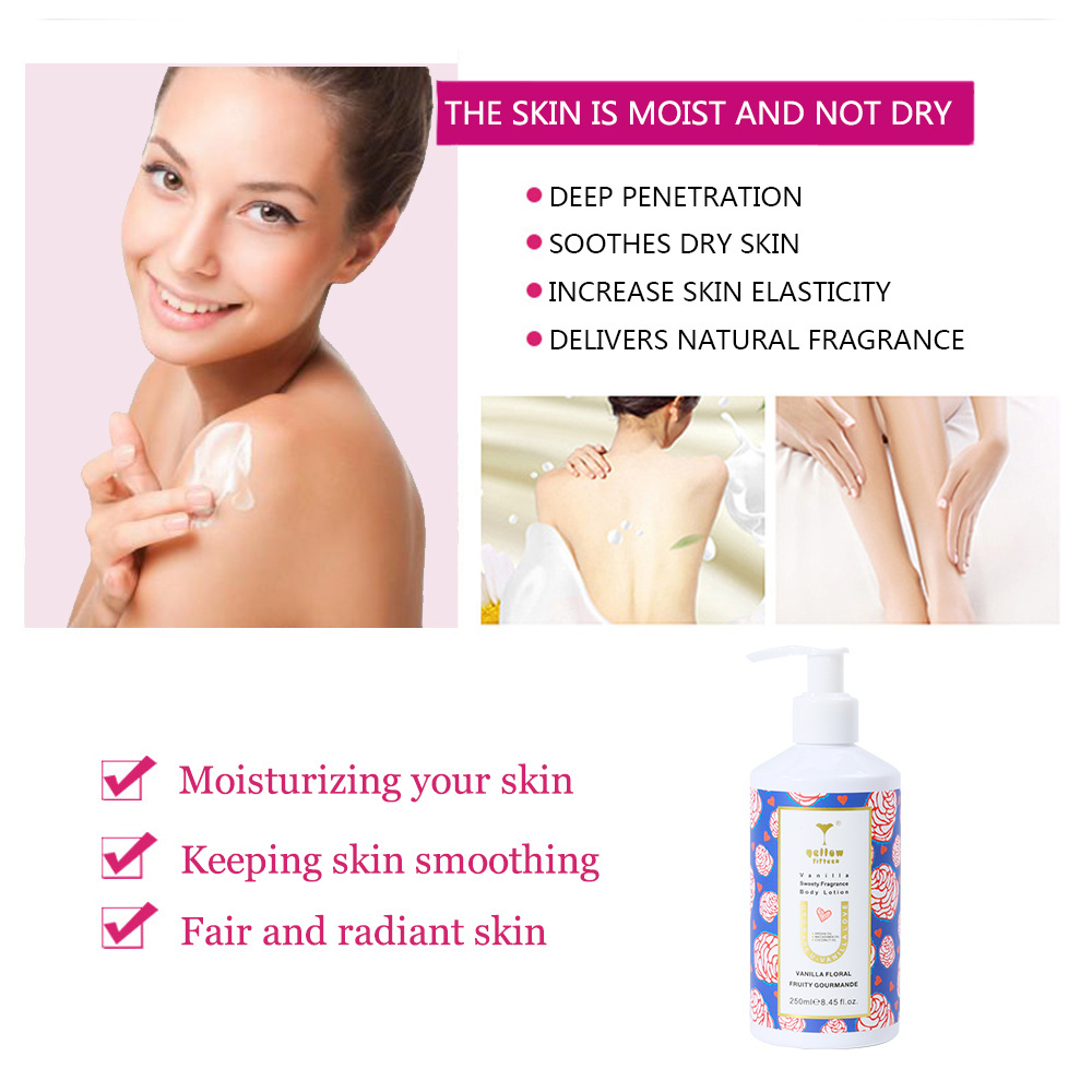 soft smooth moisture skin whitening natural body lotion OEM packaging bath and body works perfume lotion cream