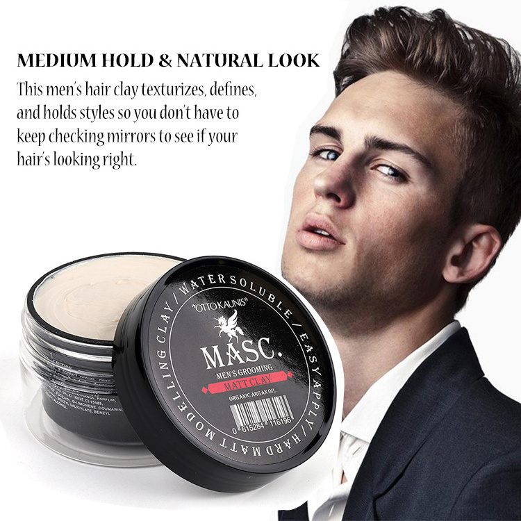 OEM Label Formula Men's Grooming Matt Separation Workable Edge Control Strong Hold Styling Products 80g Hair Wax Hair Clay