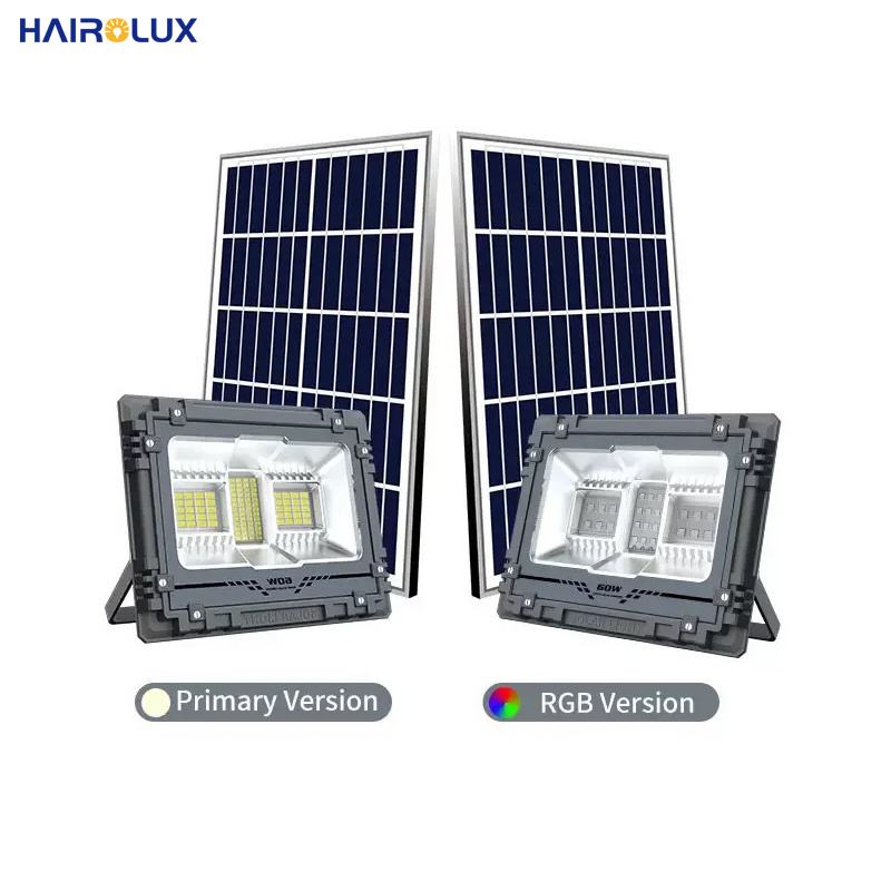 Hairolux LED RGB solar powered motion sensor led flood lights 60W 100W 200W 300W 500W outdoor light