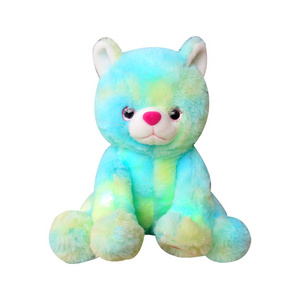 Colorful Glow Light Cat Plush Pillow Night Home Decoration Rag Dolls Birthday Gift for Children Friends Stuffed Animal Plush Toy