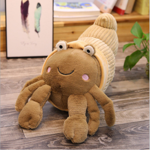 Hermit Crab Dolls Cute Cartoon Little Crab Lovely Stuffed Plush Toys Creative Dolls  soft Conch Plush Pillow Grab doll