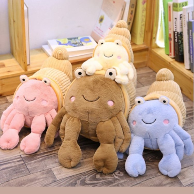 Hermit Crab Dolls Cute Cartoon Little Crab Lovely Stuffed Plush Toys Creative Dolls  soft Conch Plush Pillow Grab doll