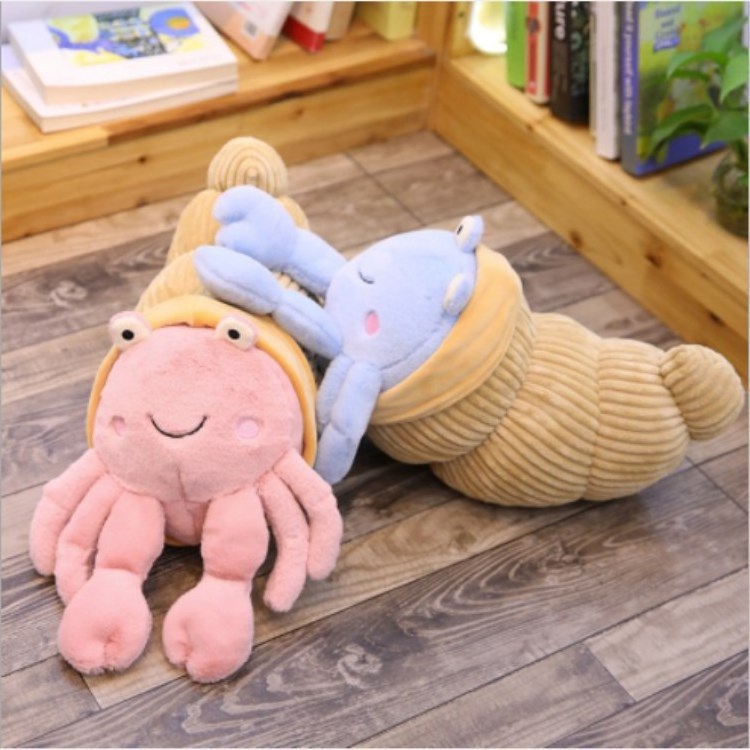 Hermit Crab Dolls Cute Cartoon Little Crab Lovely Stuffed Plush Toys Creative Dolls  soft Conch Plush Pillow Grab doll