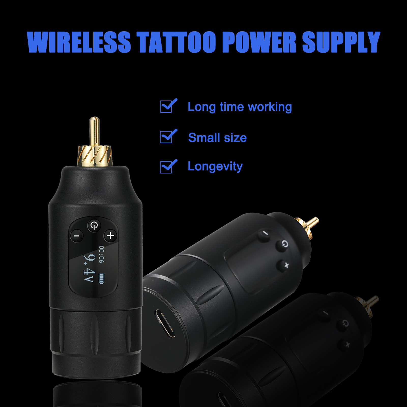 Cross-border Tuffking second-generation wireless tattoo power supply motor pen power supply RCA motor OLED power supply