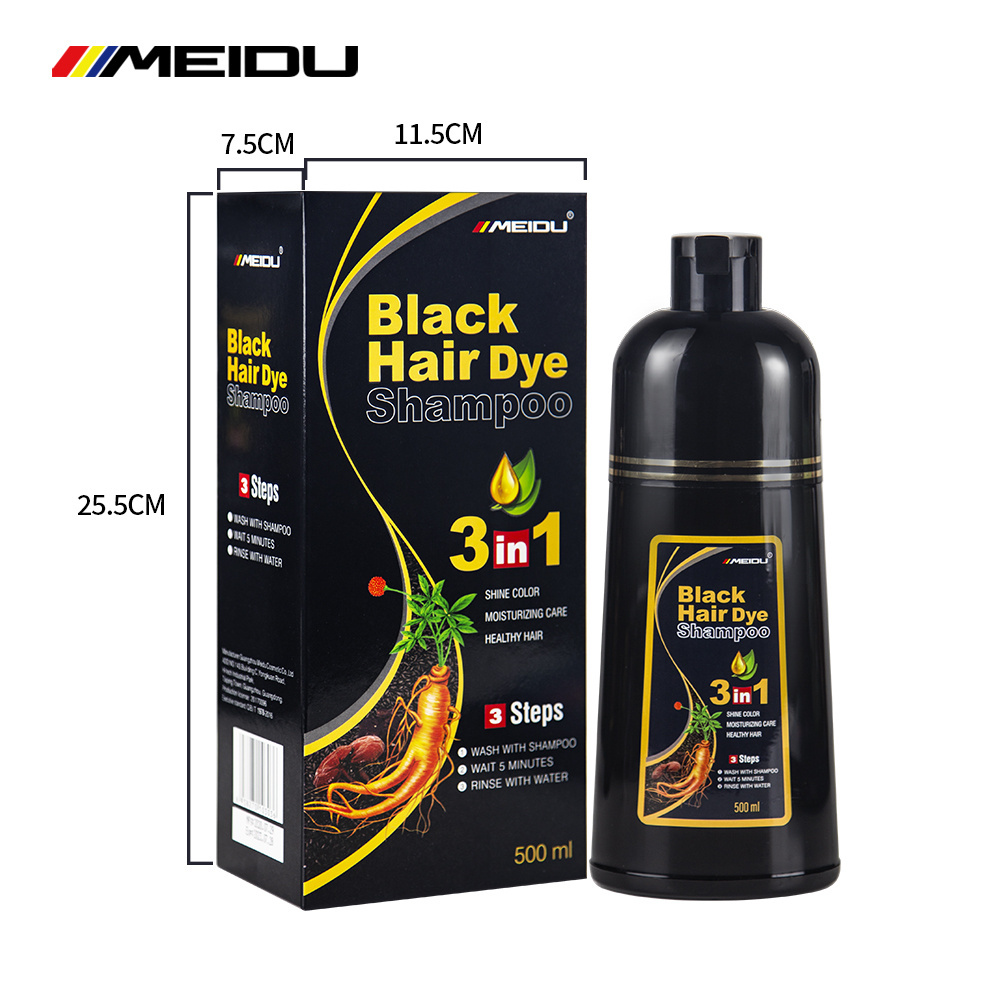 Meidu ammonia and ppd free 500ml dark brown argan speedy best men vip dye natural fast black hair color shampoo