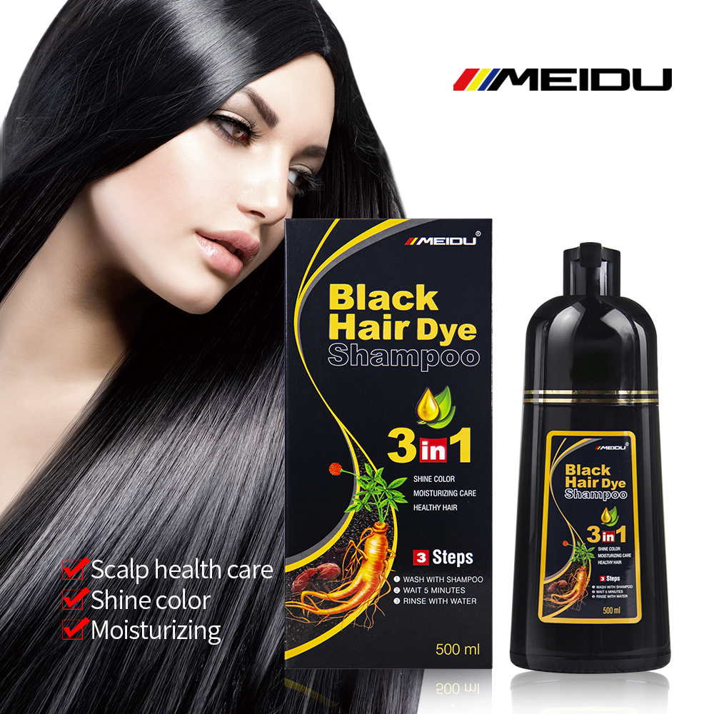 Meidu ammonia and ppd free 500ml dark brown argan speedy best men vip dye natural fast black hair color shampoo