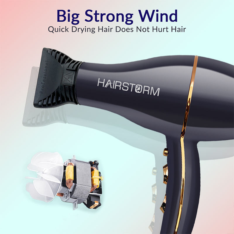 Professional Hair Dryer Motor Household Hot and Cold Air Negative Ion Hair Dryer 3 Heat Settings Blow Dryer