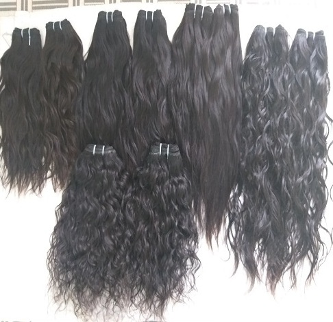 Raw Indian virgin hair cuticle aligned raw virgin natural Indian temple human curly hair in Indian supplier