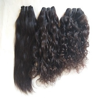 Raw Indian virgin hair cuticle aligned raw virgin natural Indian temple human curly hair in Indian supplier