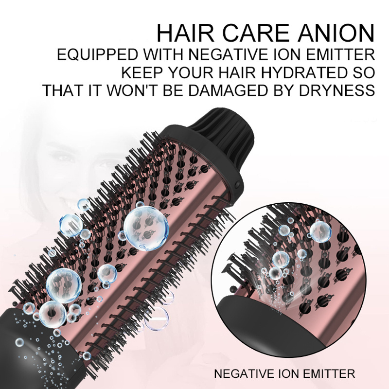 SMET Curling Iron Brush Ceramic Heated Tourmaline Ionic Hair Curler Hair Curling Comb Dual Voltage Traveling Custom Hair Iron