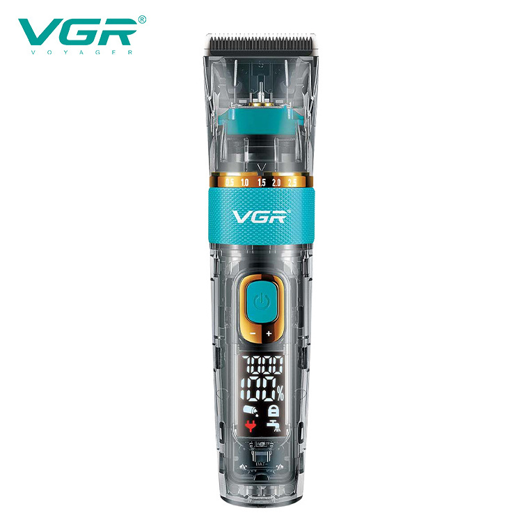 VGR V-695 Whole body washable cordless rechargeable transparent men hair trimmer and hair clipper with Ceramic and powder blade