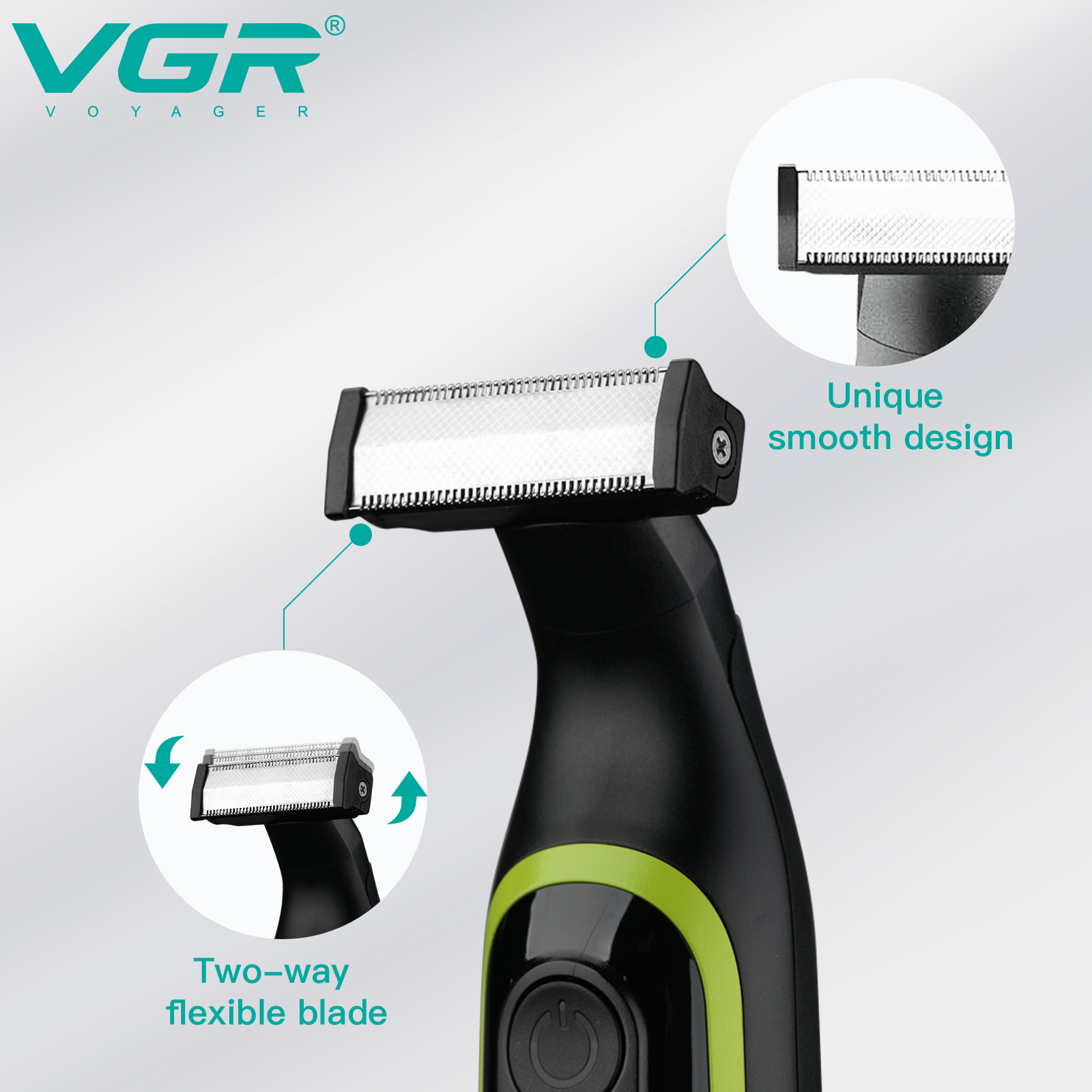 VGR V-017 Rechargeable Waterproof Beard Razor One Blade Electric Shaver  for Men