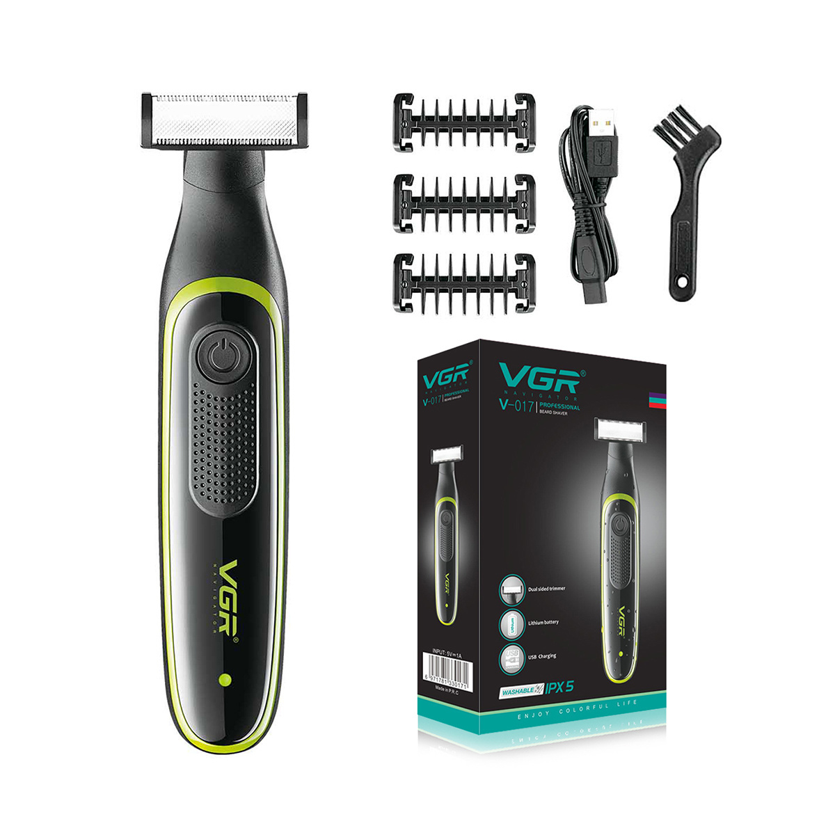 VGR V-017 Rechargeable Waterproof Beard Razor One Blade Electric Shaver  for Men