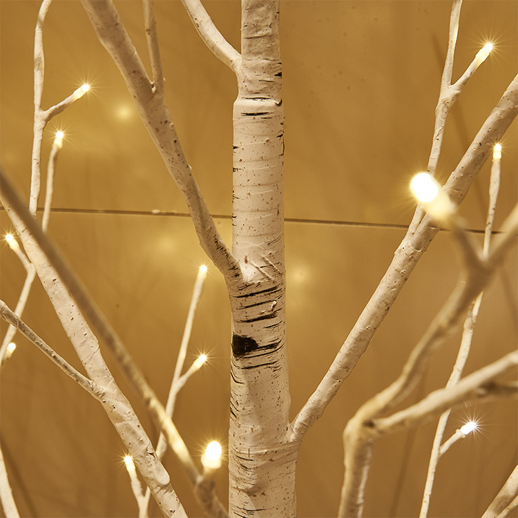 Pre lit LED lighted Artificial Twig Birch Branch tree 120cm 48 lights Christmas Tree Decoration