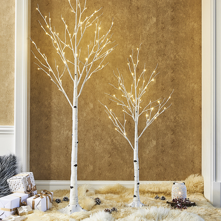 Pre lit LED lighted Artificial Twig Birch Branch tree 120cm 48 lights Christmas Tree Decoration