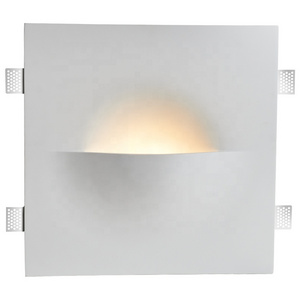 Modern nice square decorative gypsum plaster led G9 step wall light sconce recessed stair step wall lamp