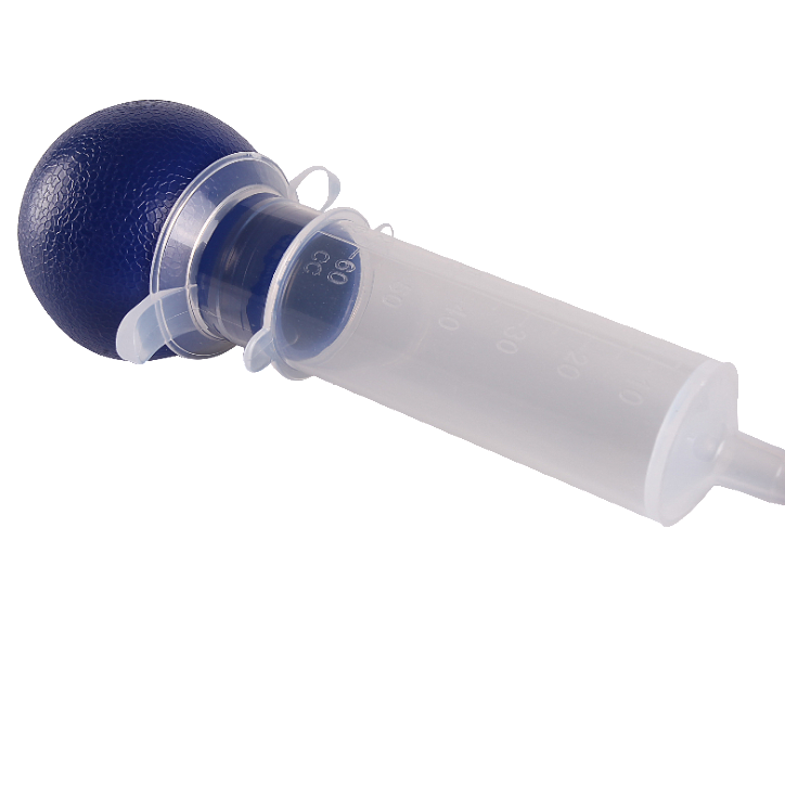 Disposable irrigation syringe with catheter tip ball washing irrigate syringe