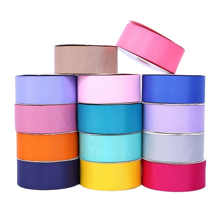 Factory wholesale Custom printed LOGO ribbon 3-inch 196 colors satin Christmas Grosgrain  ribbon roll