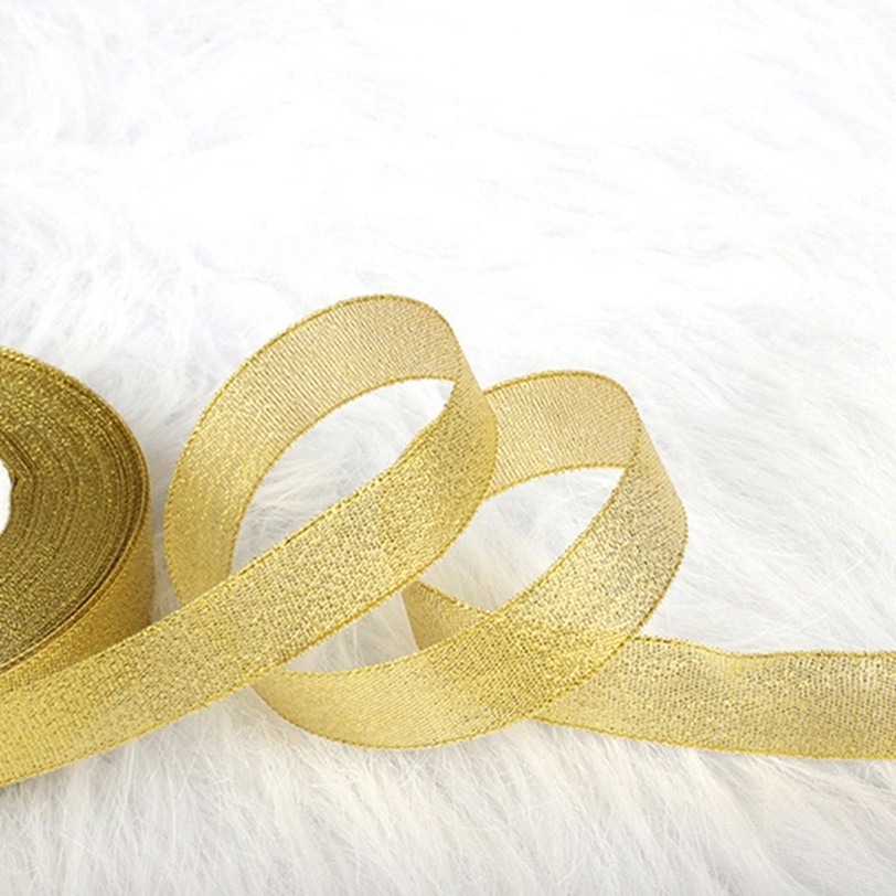 Factory Custom glittered custom logo ribbon organza christmas decoration wired custom logo ribbon double face shiny ribbon