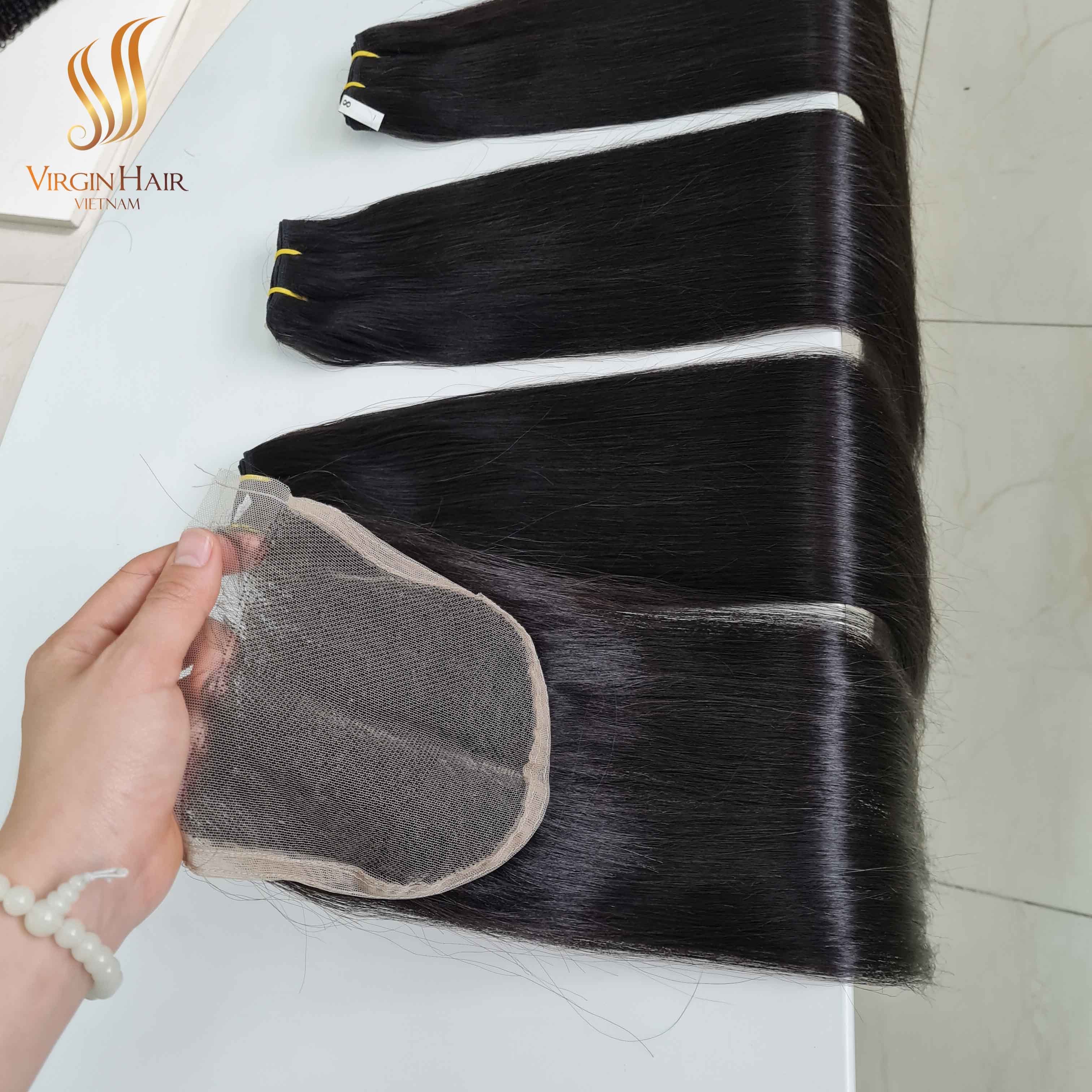 Wholesale Bone Straight Human Hair Super Double Drawn 100% Raw Virgin Unprocessed Hair Vietnamese Raw Hai