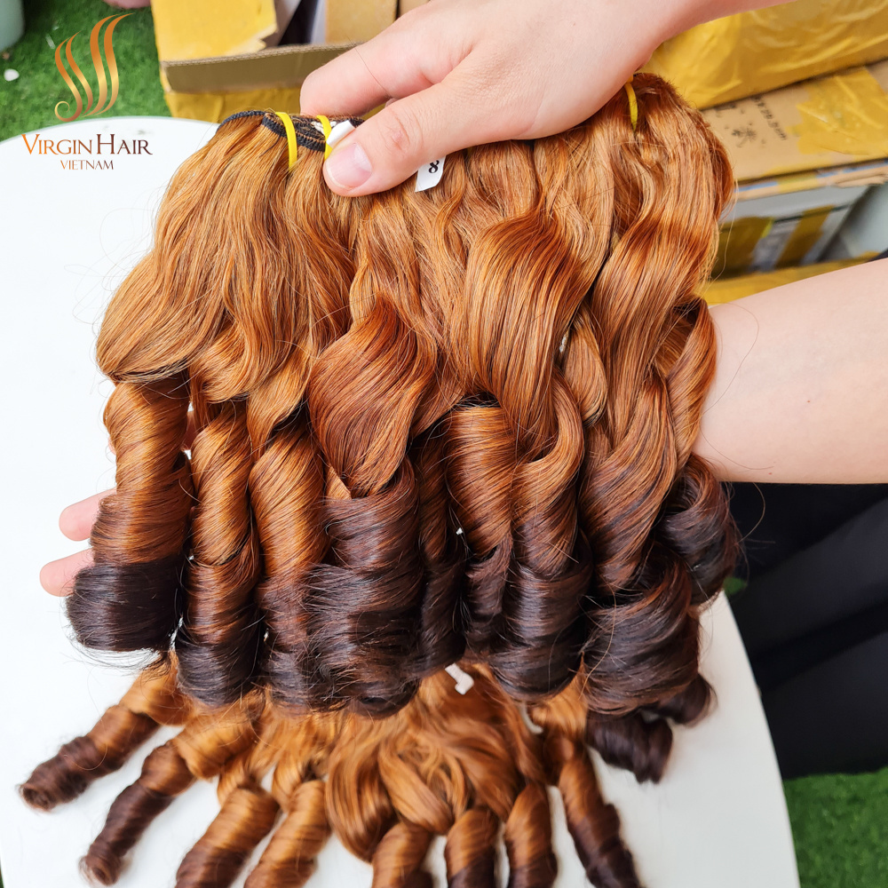 Raw Cuticle Aligned Cambodian Hair Bouncy Spring Curl Hair Piano Bundles With Lace Closure