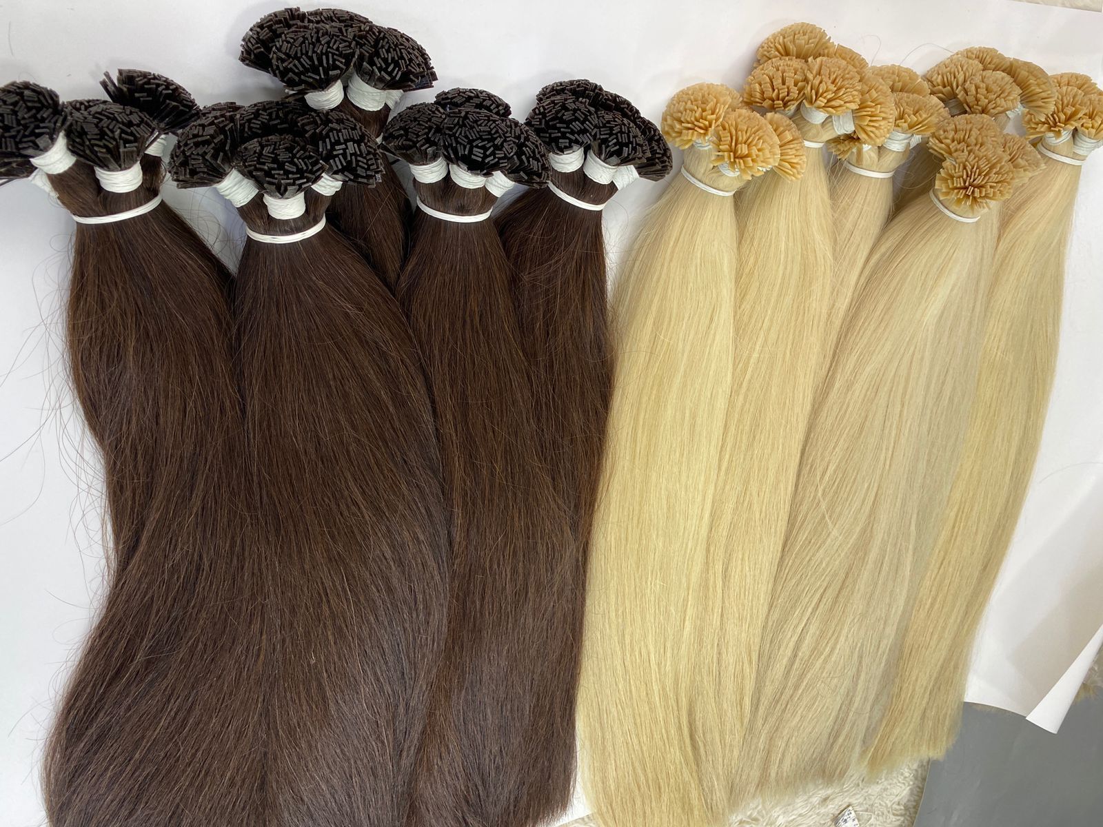 Wholesale Double Drawn Human hair extensions Pre-bonded Keratin hair Extensions Flat/I/U Tip Hair