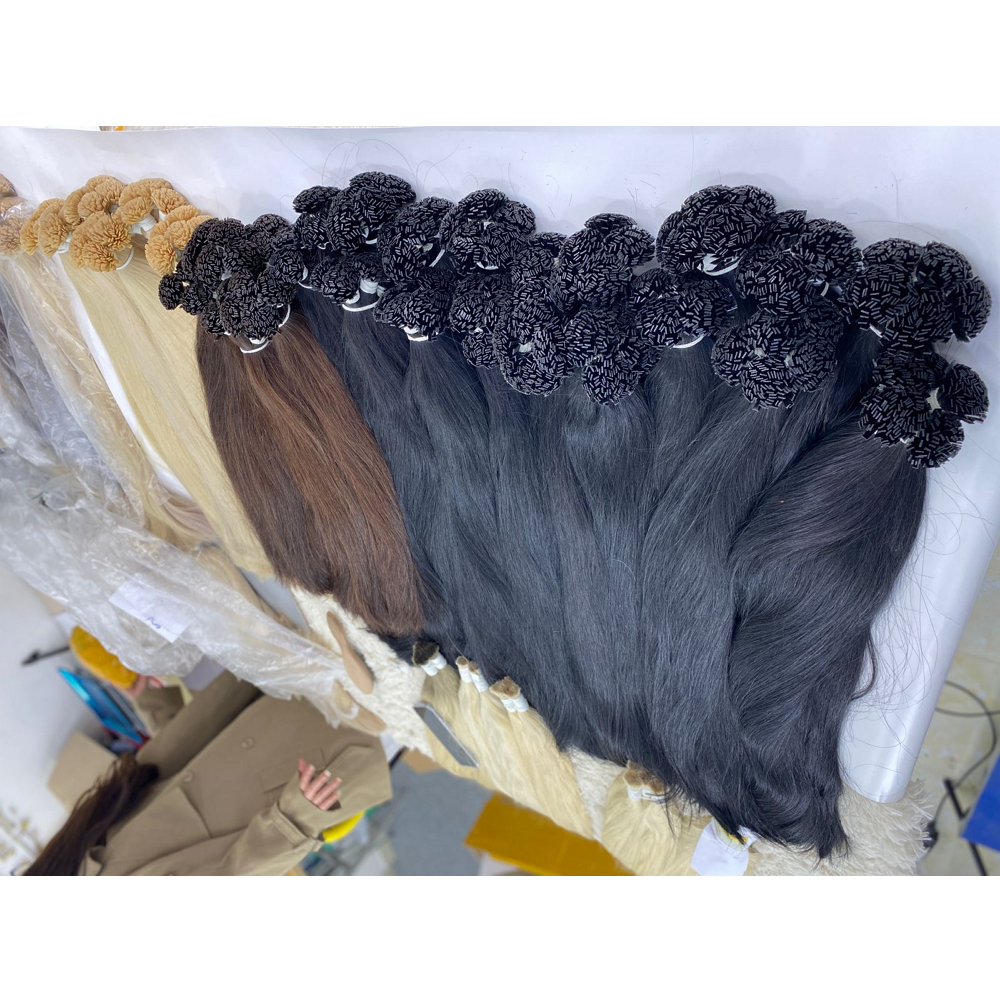 Wholesale Double Drawn Human hair extensions Pre-bonded Keratin hair Extensions Flat/I/U Tip Hair