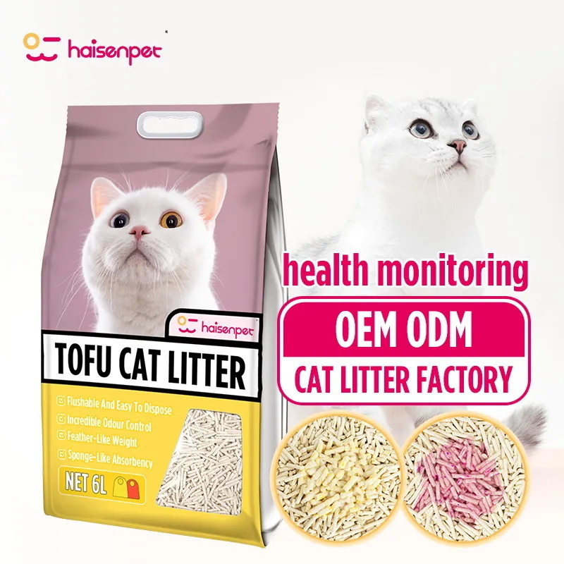 Highly Absorbent Health Monitoring Clumping Color Changing Tofu Cat Litter Arena Para Gato