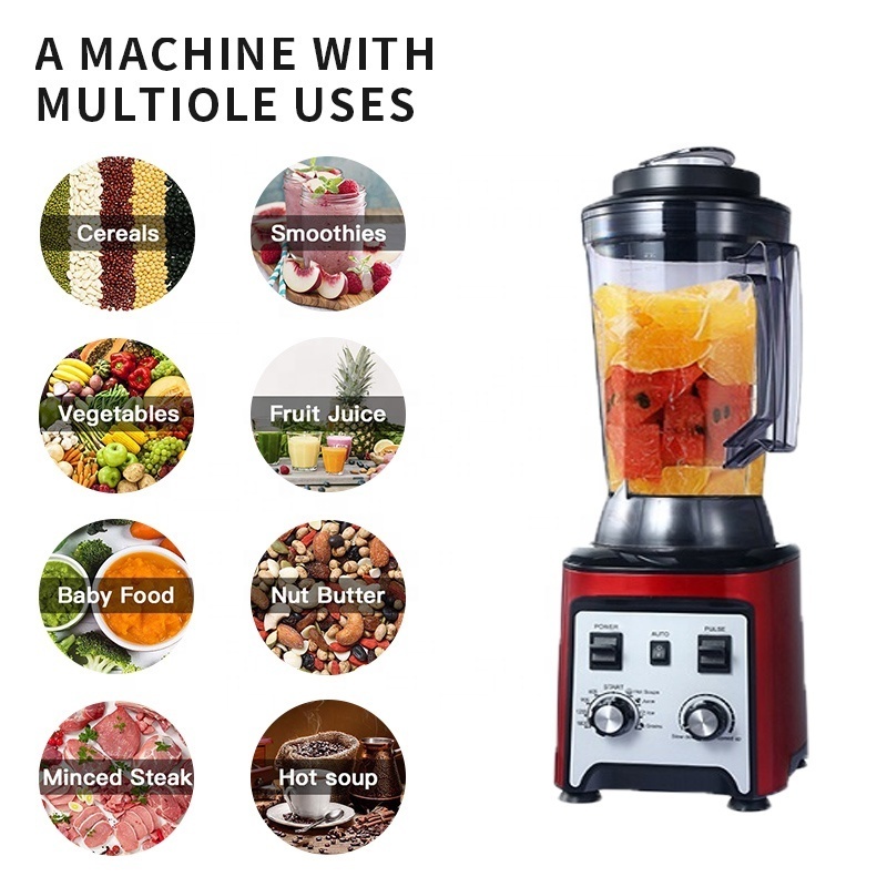 4500 watts countertop power blender 4 litrs heavy duty hard nut new red blender cheap