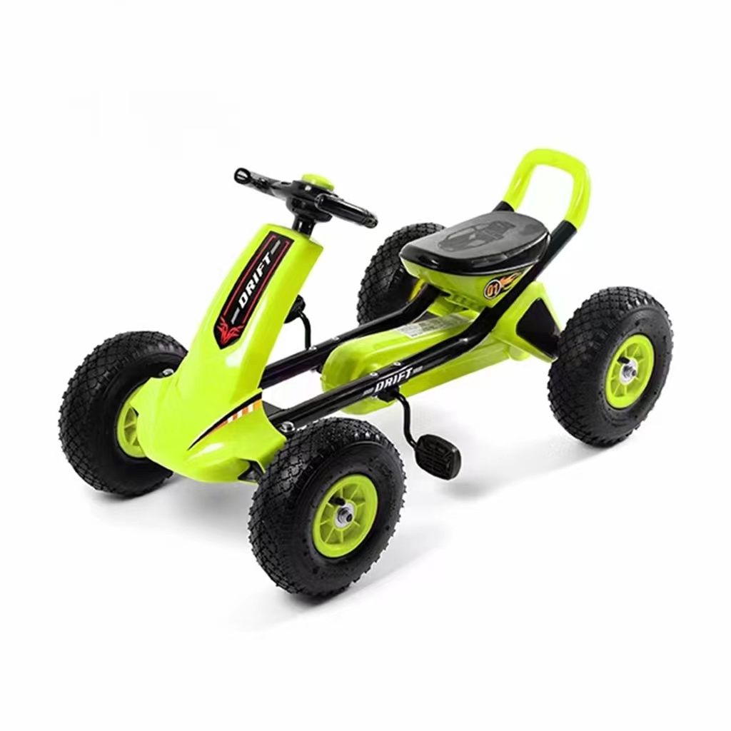 2024 Children racing toy solid and pneumatic tire kids steering wheel bike four wheels pedal go kart