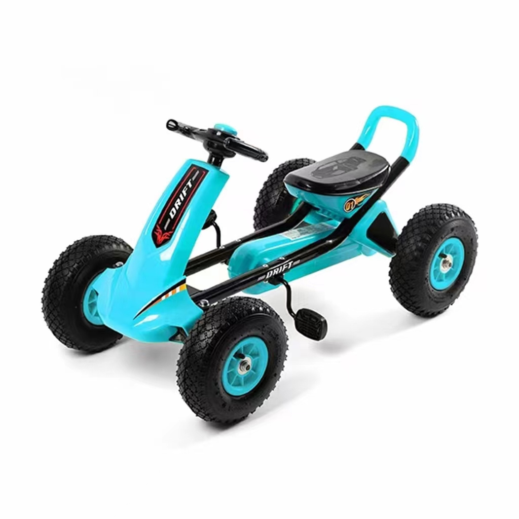 2024 Children racing toy solid and pneumatic tire kids steering wheel bike four wheels pedal go kart