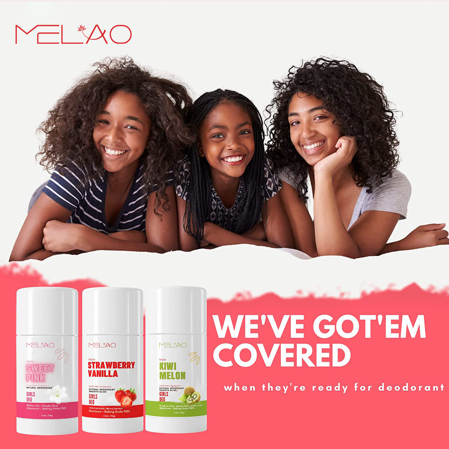 MELAO Kids Friendly Private Label Natural Vegan Long Lasting Odor Removal Underarm Deodorant Sticks For Children