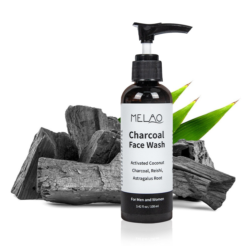 MELAO Private Label Organic Men Skin Care Charcoal Facial Cleanser Exfoliating Natural Soft Ingredients Acne Face wash For Men