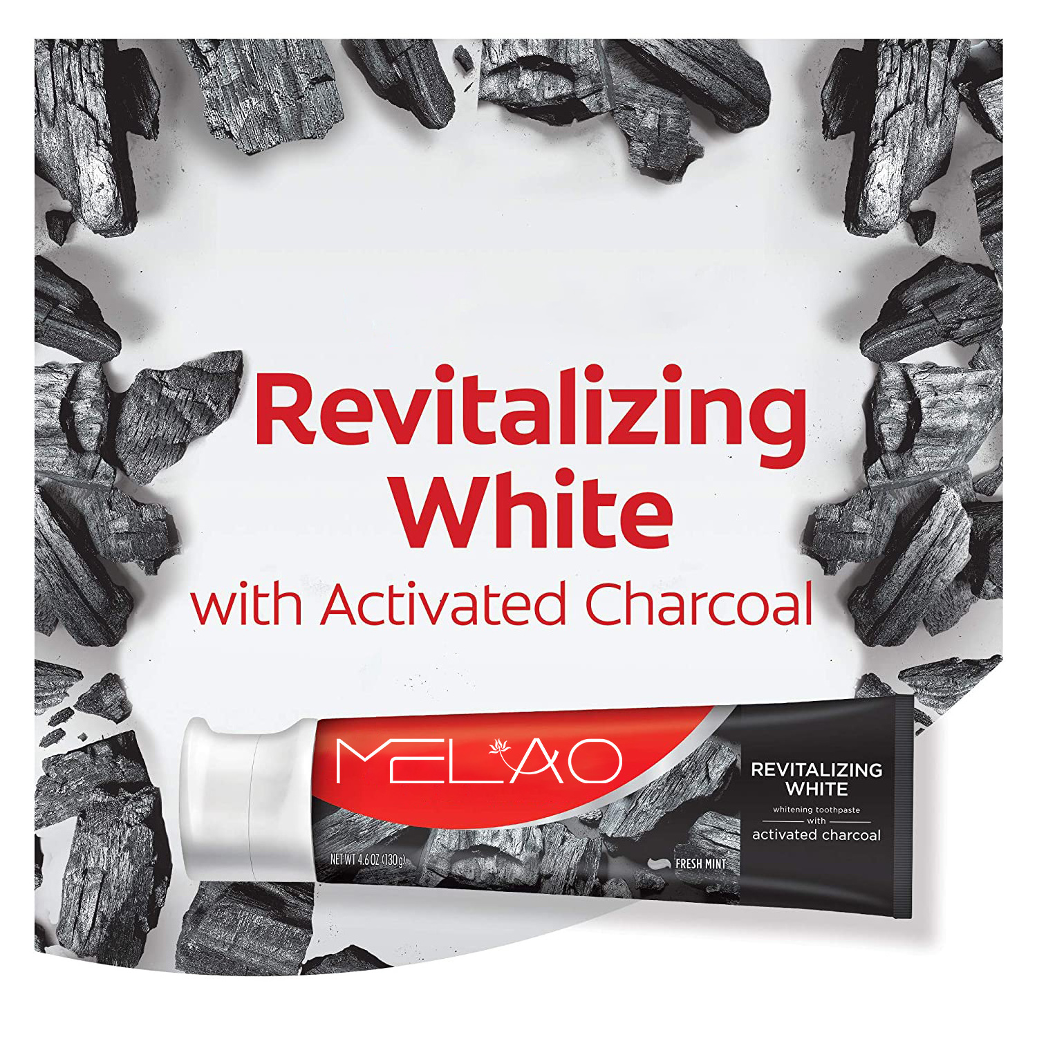 White Activated Charcoal Organic Coconut Oil Teeth Toothpaste Natural Teeth Vegan Fluoride-Free Sulfate-Free Black Toothpaste