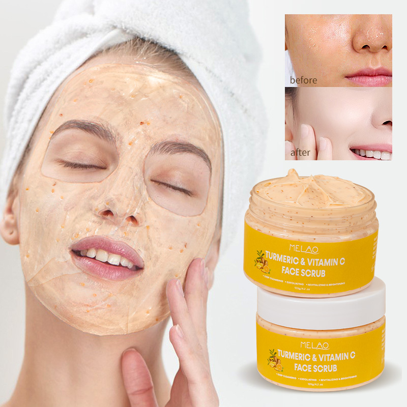 Herbal Turmeric Skin Brightening Scrub Cream Deep Cleansing Dead Skin Remove Face Exfoliating Scrub OEM ODM