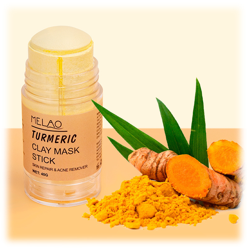 Private Label Acne Pimple Remover Whitening Mud Mask Brightening Organic Detox Turmeric Face Clay Mask Turmeric Mask Stick