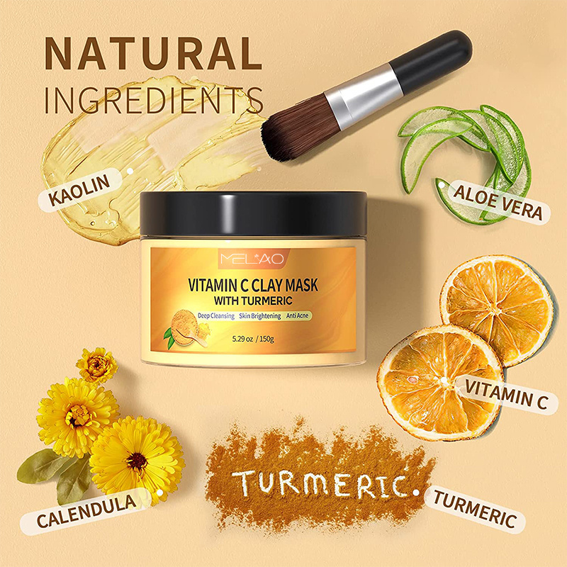 Exfoliating Turmeric Vitamin C Face Mask Acne Face Mask Turmeric Clay Mask With Vitamin C