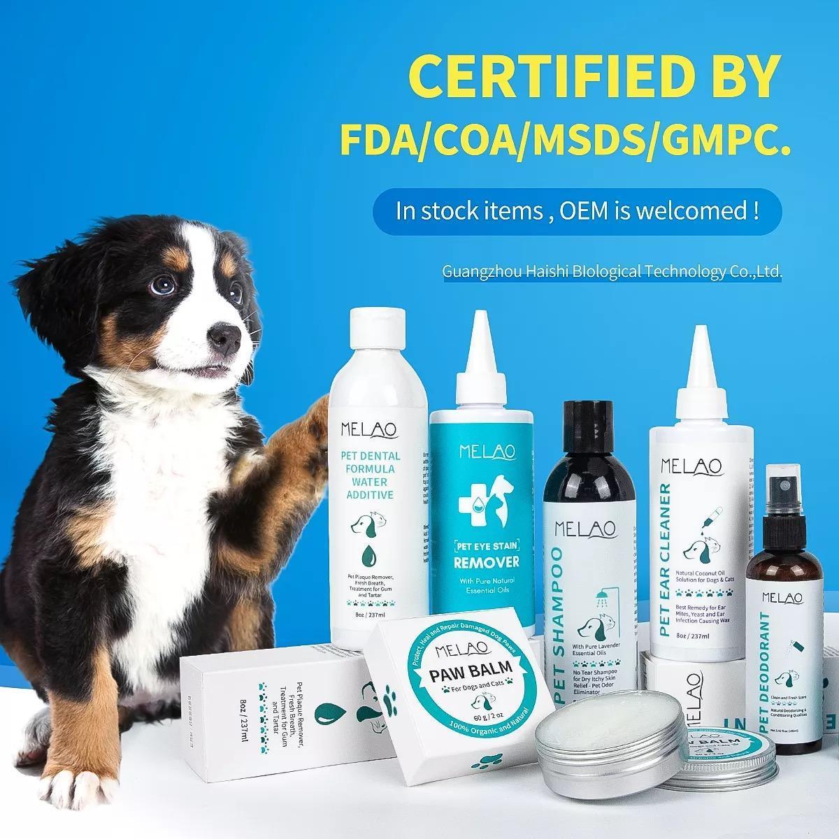 OEM / ODM Mascotas Shampoo Organic Flea Spray And Natural Paw Wax Pet Ear Cleaner Heals Repairs Damaged Dog Deodorant Paws Balm