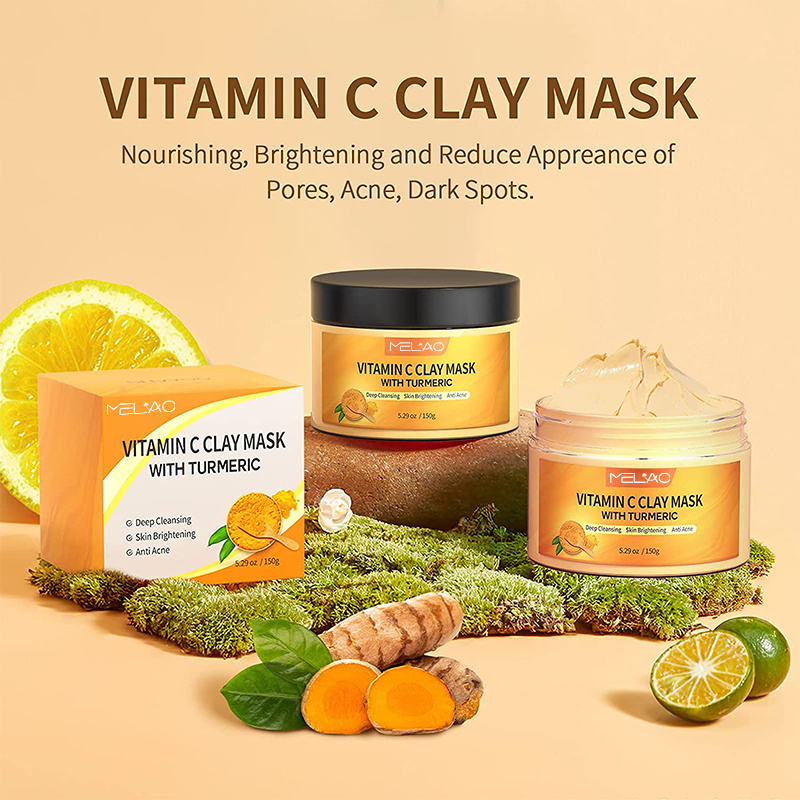 Exfoliating Turmeric Vitamin C Face Mask Acne Face Mask Turmeric Clay Mask With Vitamin C