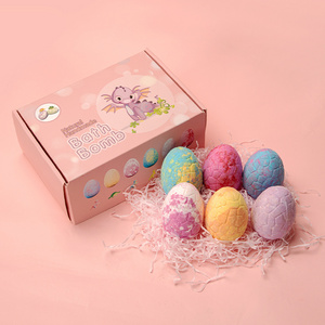 Customize Logo Gift Set Dinosaur Egg Organic Natural With Surprise Toys Inside Kids Children Bath Bombs