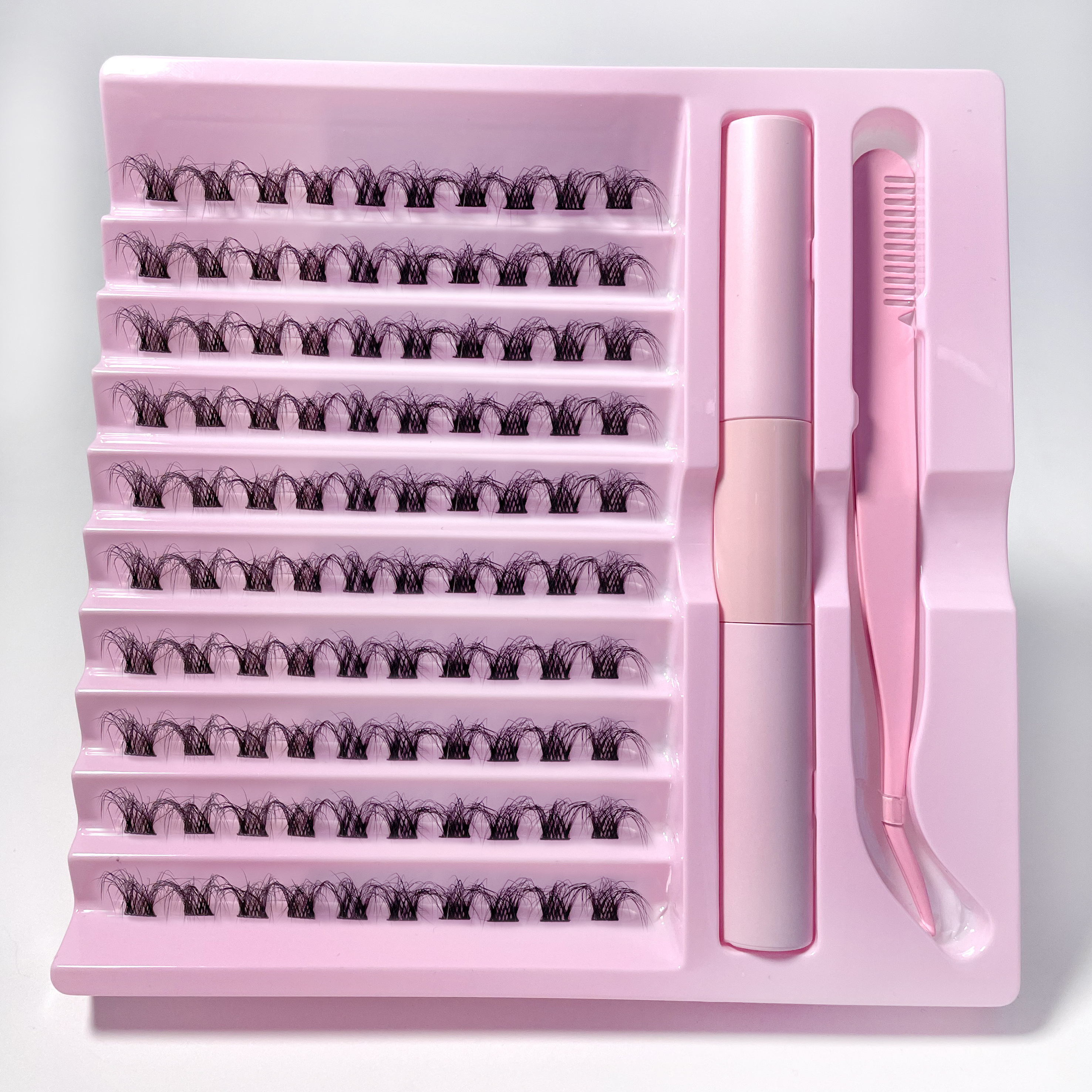 LASTWALL Diy Eyelash Extention kit Pre Cut Segment Strip Lashes Custom Lashpackaging Box 8-16mm Mink Cluster Lashes