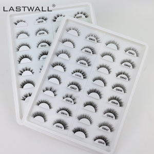 Wholesale Wispy faux mink eyelashes 3d Natural Cat Eye Short 12mm Strip Lashes With Packaging box