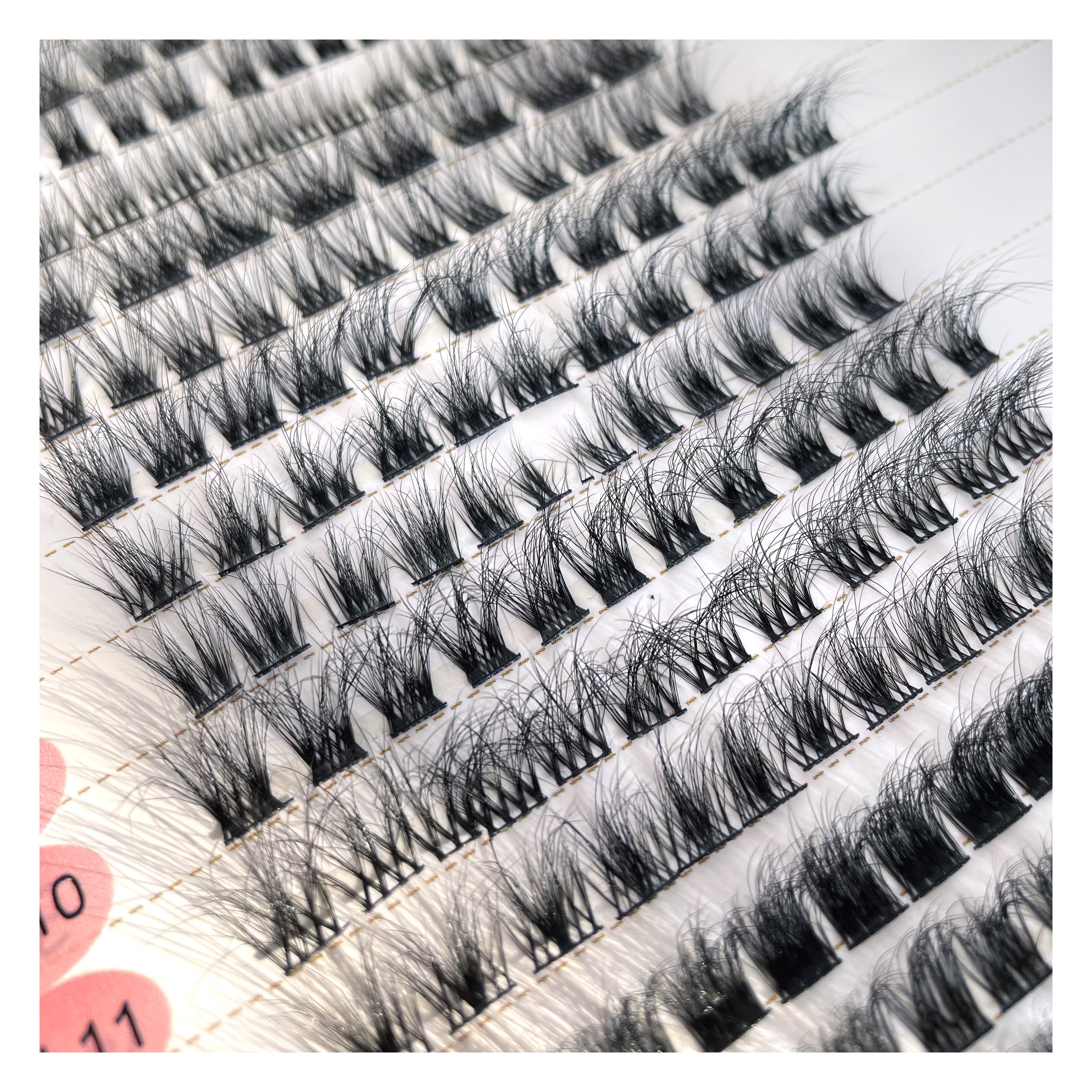 LASTWALL Diy Eyelash Extention kit Pre Cut Segment Strip Lashes Custom Lashpackaging Box 8-16mm Mink Cluster Lashes