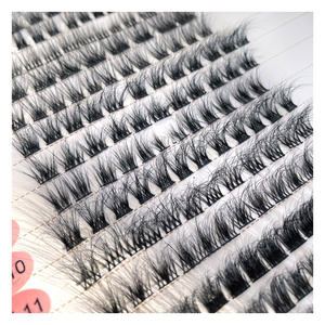 LASTWALL Diy Eyelash Extention kit Pre Cut Segment Strip Lashes Custom Lashpackaging Box 8-16mm Mink Cluster Lashes