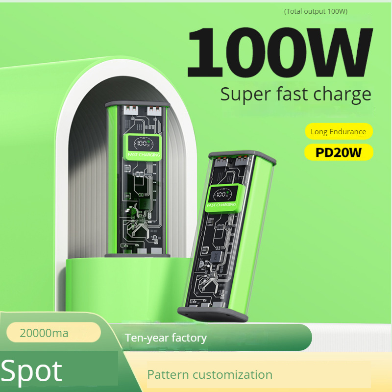 Portable Charger 100W 20000mAh USB C in & Out Power Bank Fast Charging PD 3.0 LED Display Phone Battery bank power bank