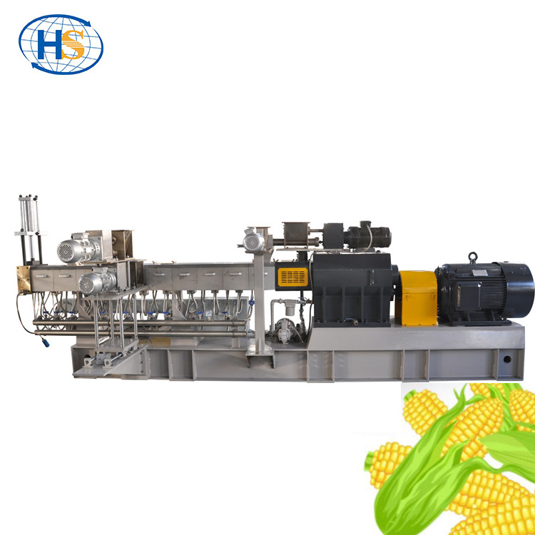 Bio Plastic Pellets Machine / Co-rotating Plastic Granules Twin Screw Extruder