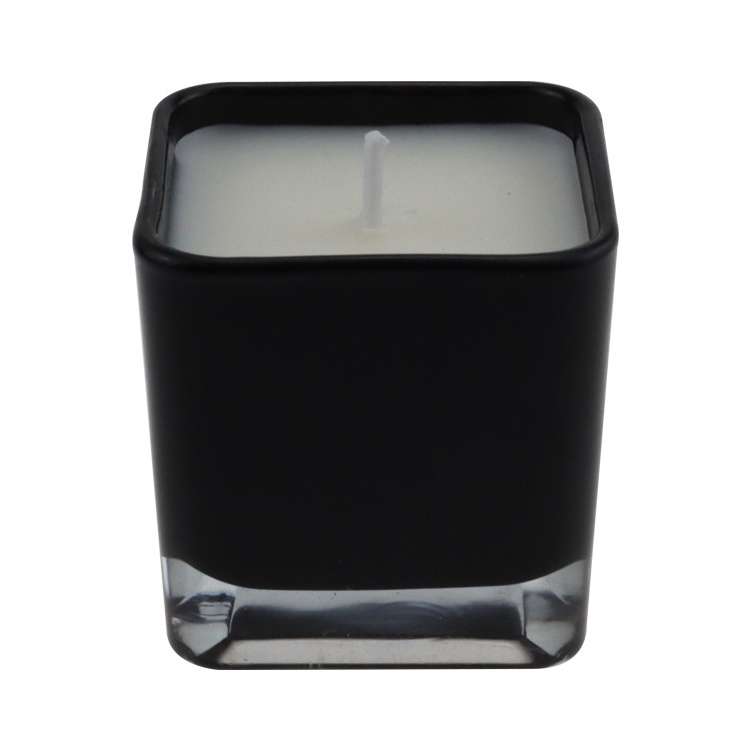 Wholesale Manufacturer Branded Black Glass Natural Wax 7.4 oz Scented Candles