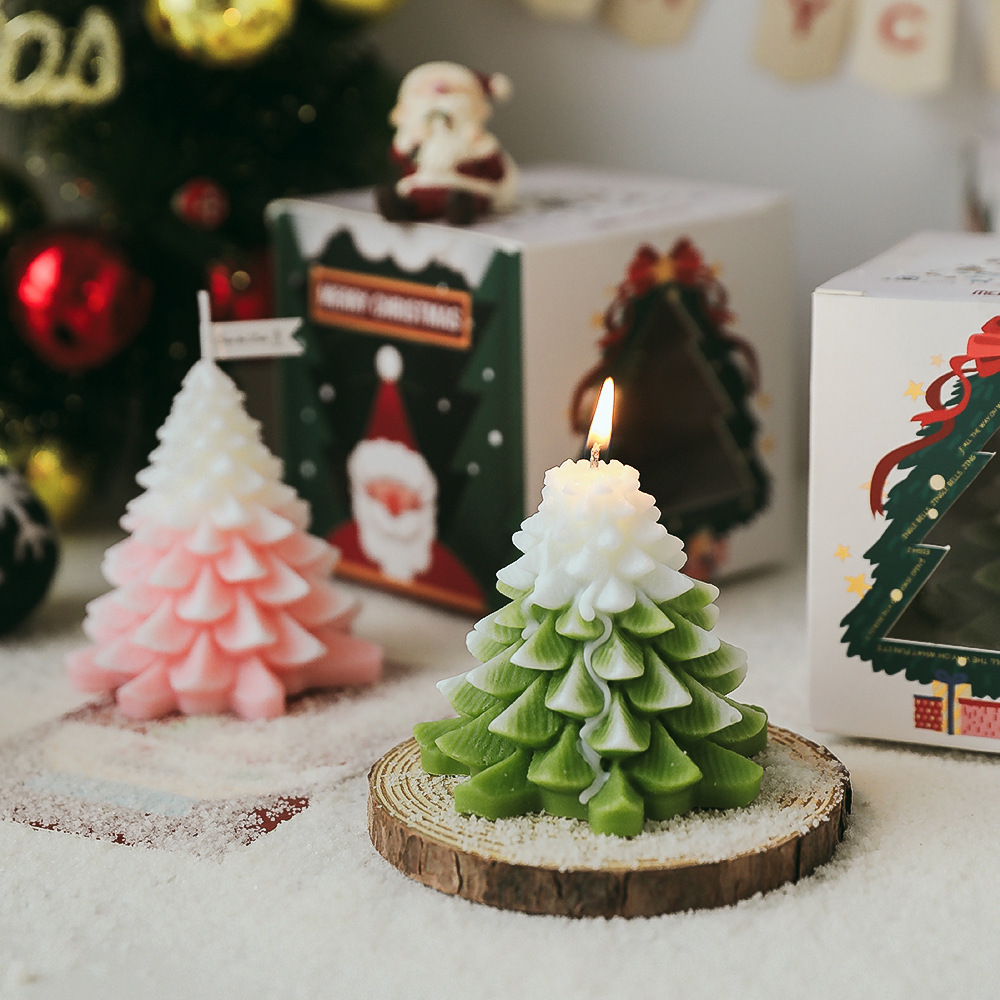 Wholesale Home Decoration Silicon mould Scented christmas tree Candle