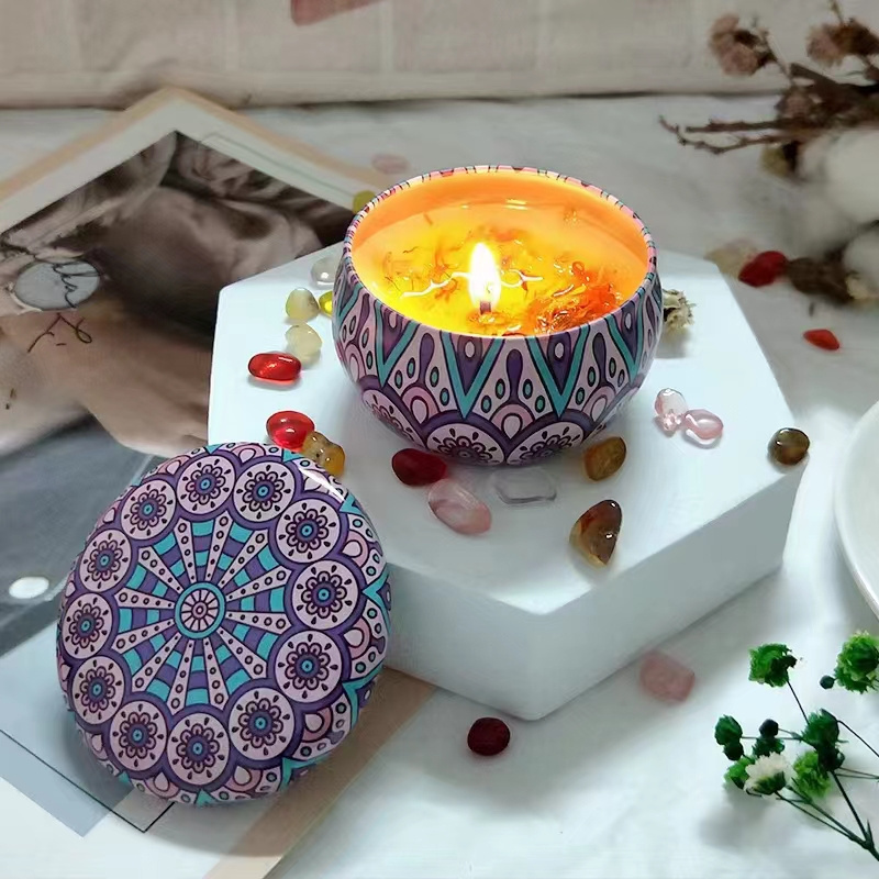 Massage Oil Soy Scented Colored Votive Tin Candle Candle Gift Set